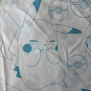 Pokémon Twin Flat Sheet White Teal Yellow‎